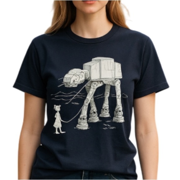 ENGRAM Clothing My Star Wars Atat Pet Navy Graphic Crewneck Short Sleeve XL - Picture 1 of 10